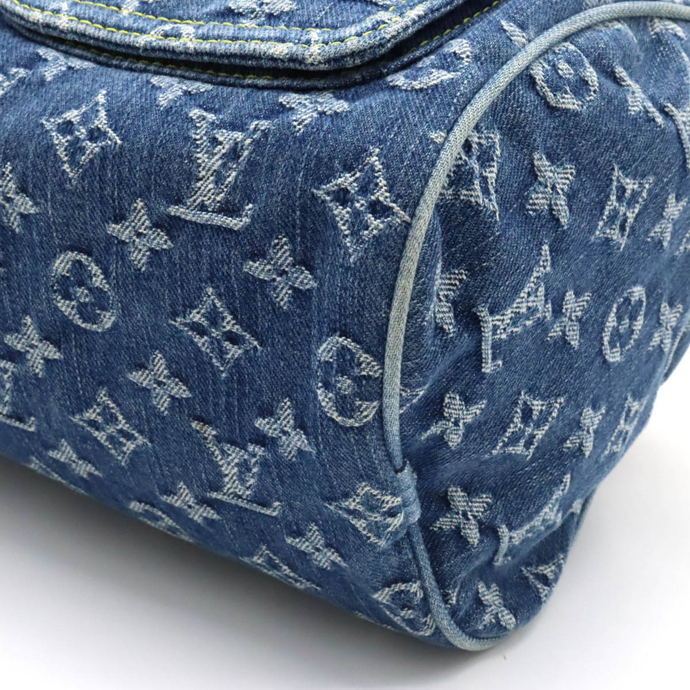 LOUIS VUITTON Monogram Denim Neo Speedy Handbag Boston Bag Blue - Picture 3 of 8